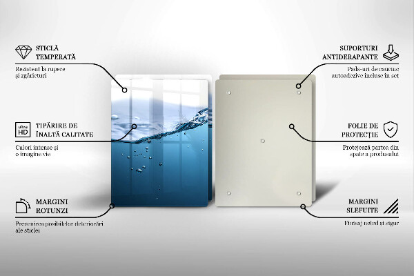 Induction hob cover Blue water