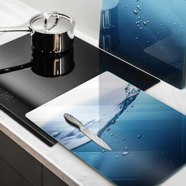 Induction hob cover Blue water