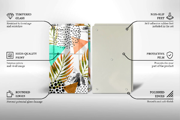 Work surface savers Boho leaves pattern