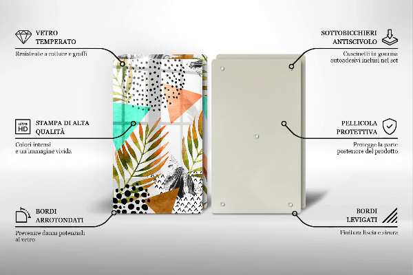 Work surface savers Boho leaves pattern