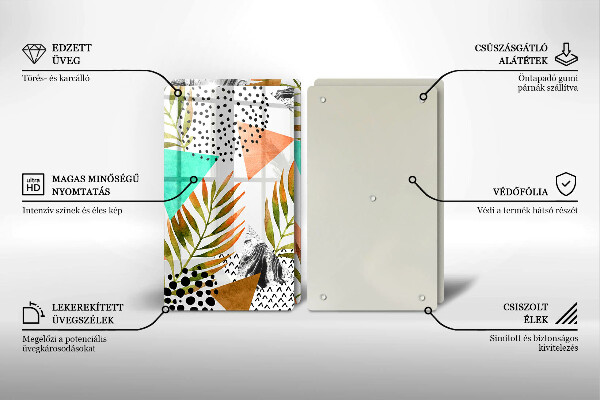 Work surface savers Boho leaves pattern