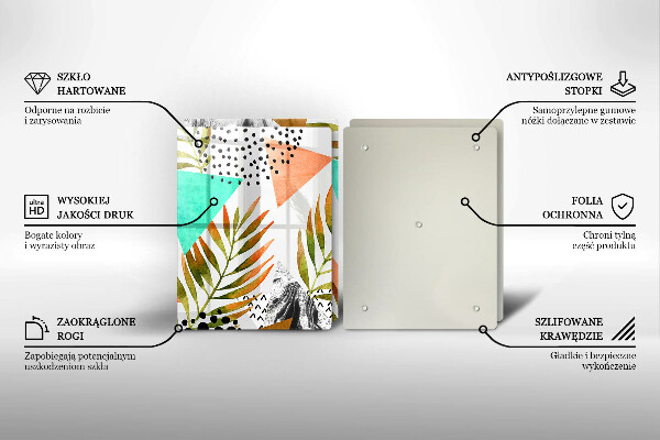 Work surface savers Boho leaves pattern