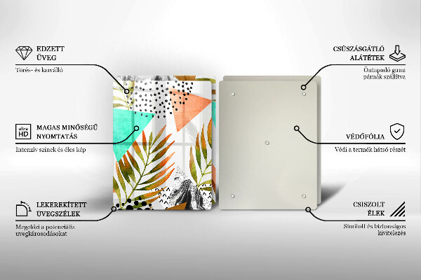 Work surface savers Boho leaves pattern