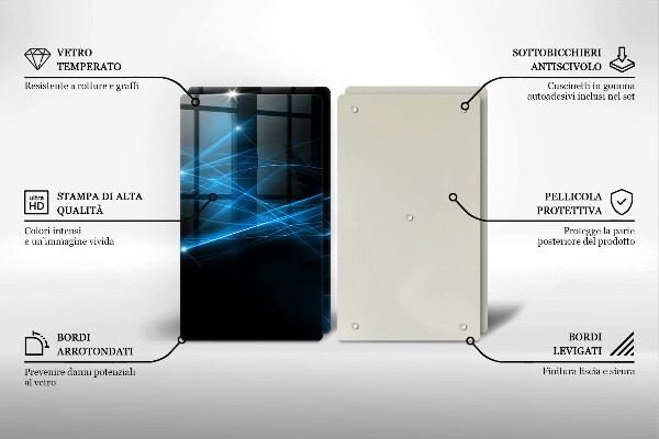 Induction hob cover Blue smoke abstraction