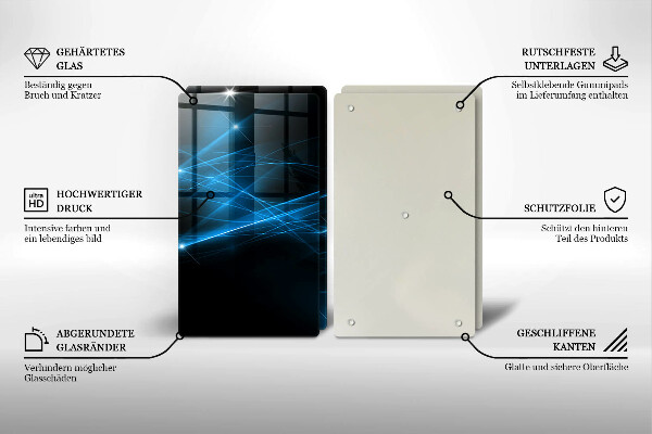 Induction hob cover Blue smoke abstraction