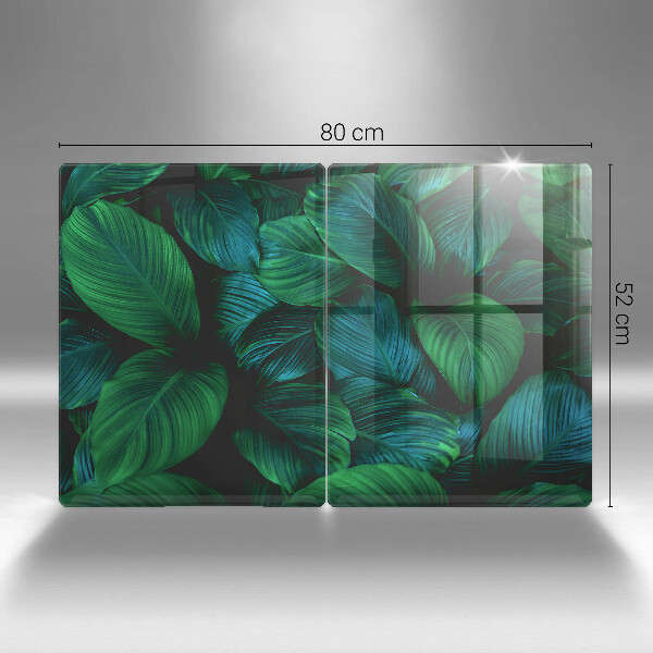 Induction hob cover Jungle leaves
