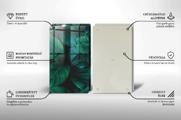 Induction hob cover Jungle leaves