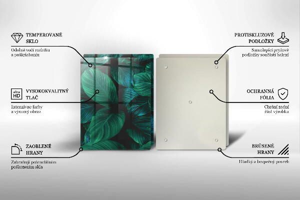 Induction hob cover Jungle leaves