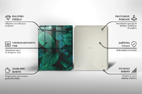 Induction hob cover Jungle leaves