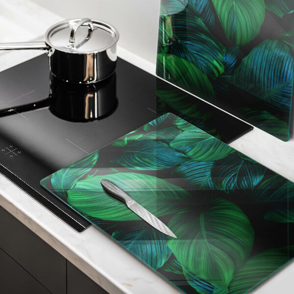 Induction hob cover Jungle leaves