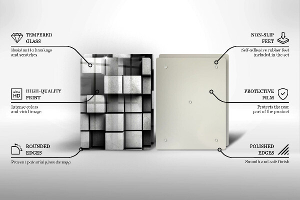 Induction hob cover 3D square abstraction