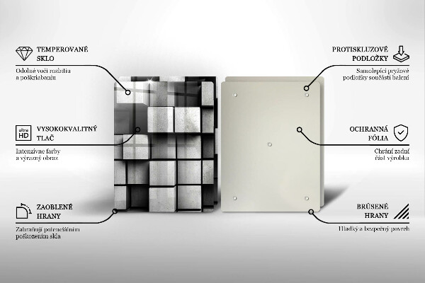 Induction hob cover 3D square abstraction