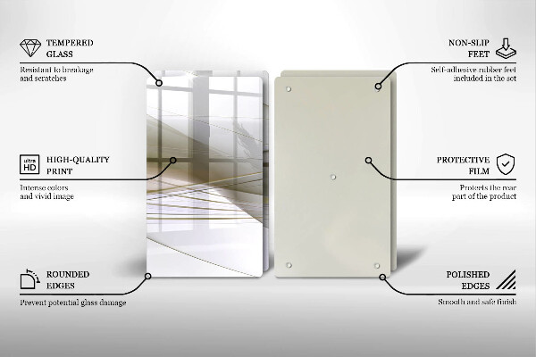 Induction hob cover Abstraction Design lines