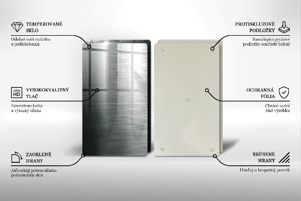 Induction hob cover Metal texture