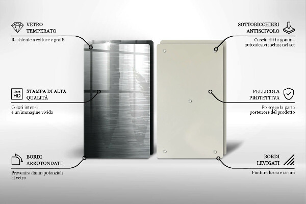 Induction hob cover Metal texture