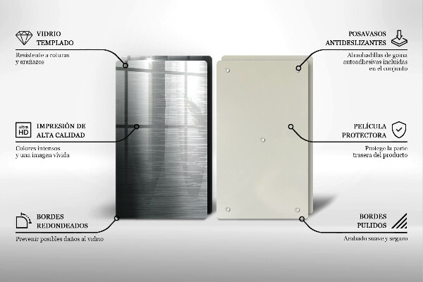 Induction hob cover Metal texture