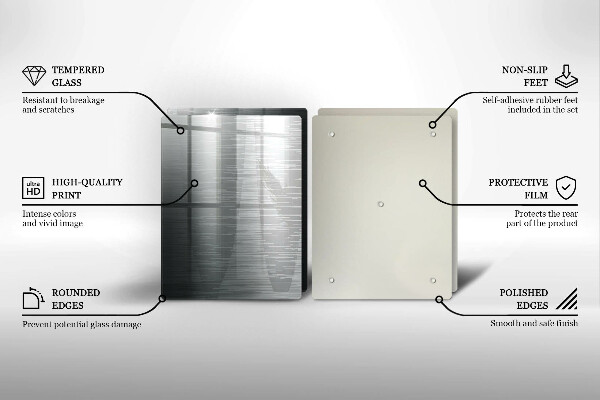 Induction hob cover Metal texture