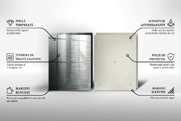 Induction hob cover Metal texture