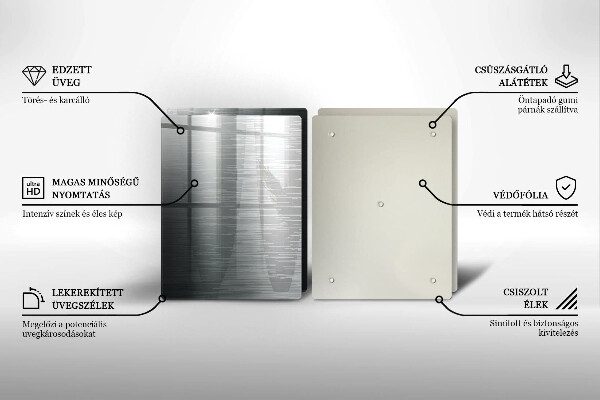 Induction hob cover Metal texture