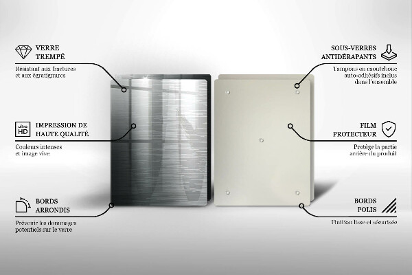 Induction hob cover Metal texture