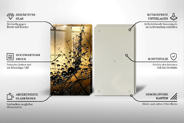 Induction hob cover Rosa and dandelions