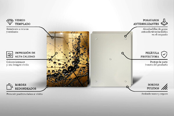 Induction hob cover Rosa and dandelions