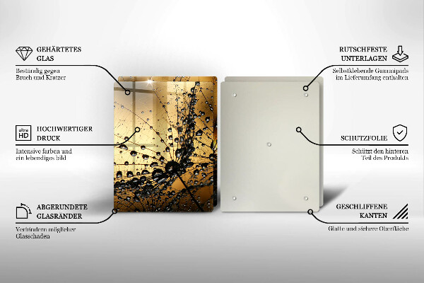 Induction hob cover Rosa and dandelions