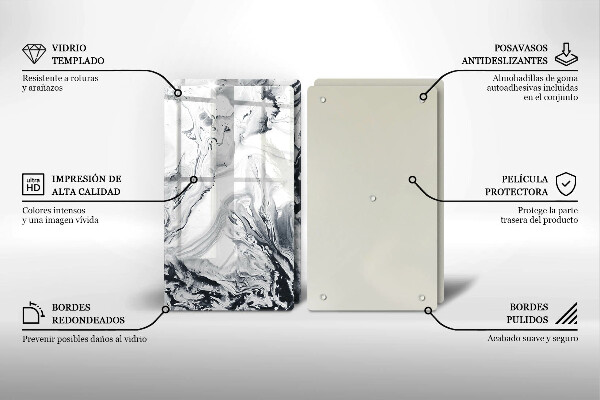 Induction hob cover Ink abstraction