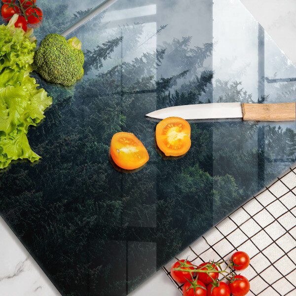 Induction hob cover Forest of trees and fog