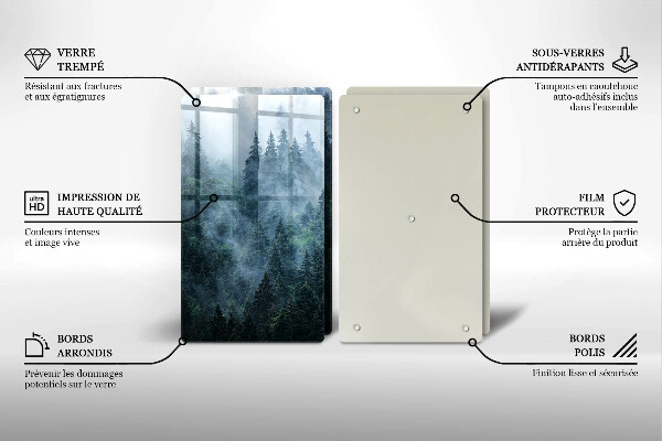 Induction hob cover Forest of trees and fog