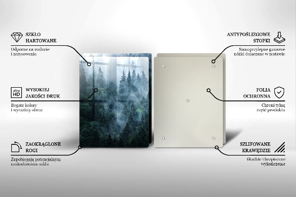 Induction hob cover Forest of trees and fog