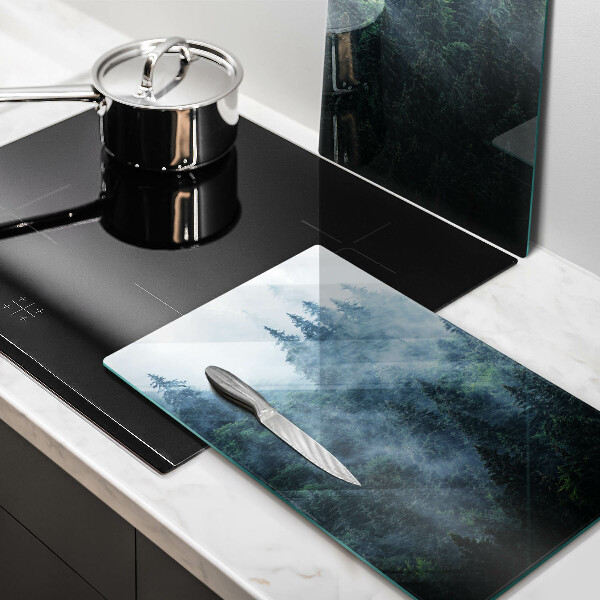 Induction hob cover Forest of trees and fog