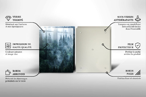 Induction hob cover Forest of trees and fog