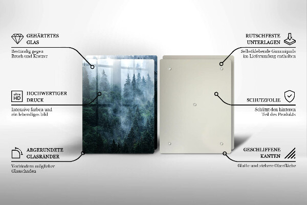 Induction hob cover Forest of trees and fog