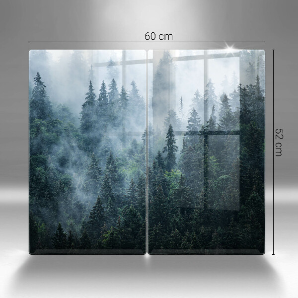 Induction hob cover Forest of trees and fog