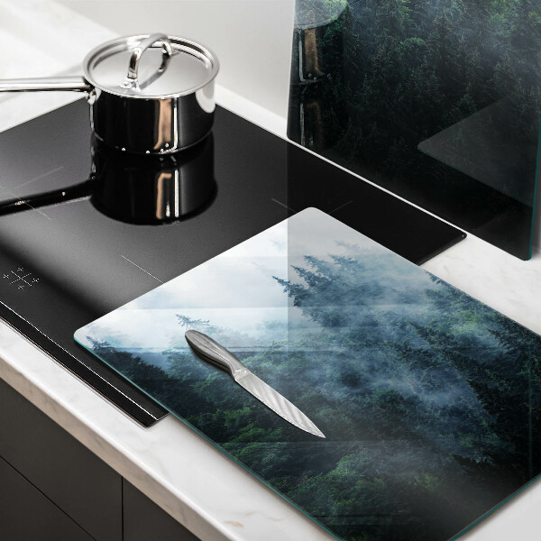 Induction hob cover Forest of trees and fog