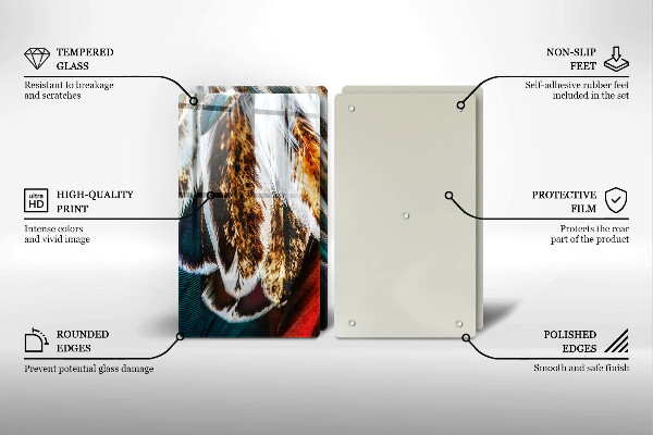 Kitchen worktop protector Boho bird feathers