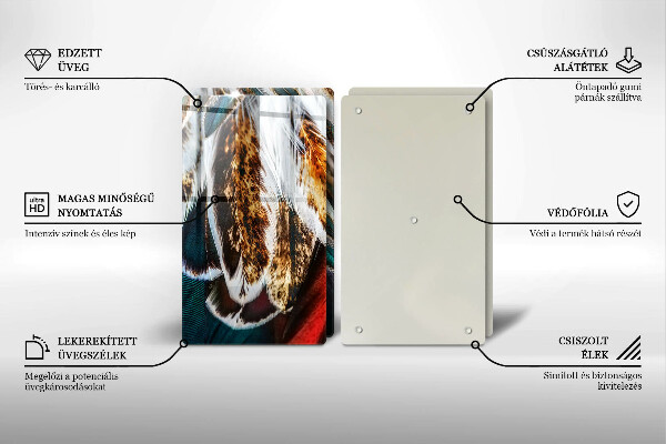 Kitchen worktop protector Boho bird feathers