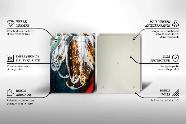 Kitchen worktop protector Boho bird feathers