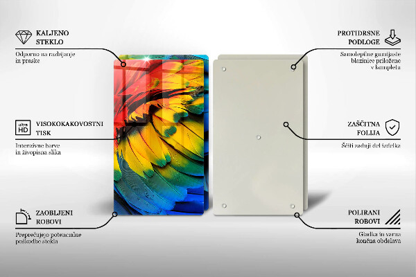 Work surface savers Colorful parrots