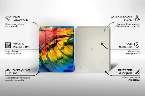 Work surface savers Colorful parrots