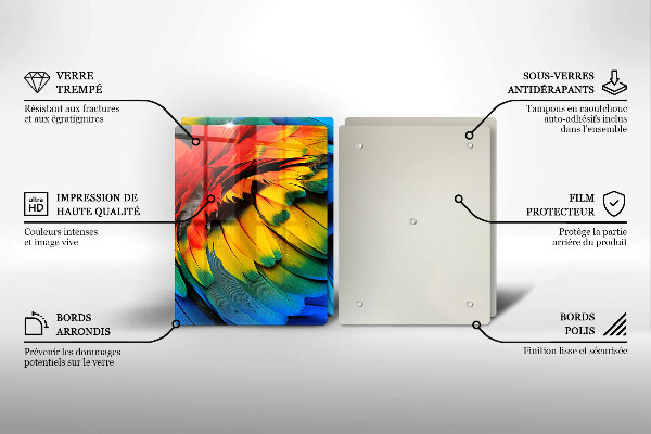 Work surface savers Colorful parrots