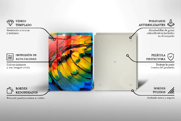 Work surface savers Colorful parrots