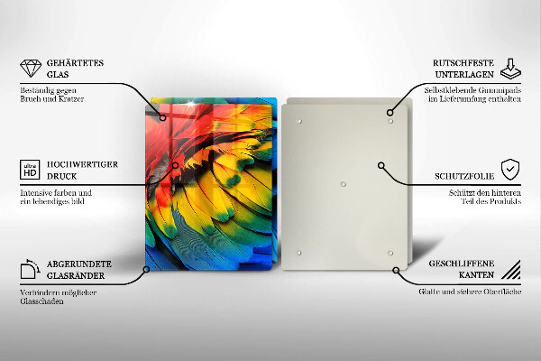 Work surface savers Colorful parrots