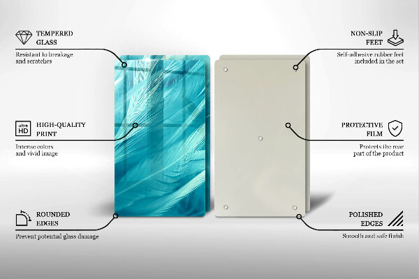 Induction hob cover Delicate feathers