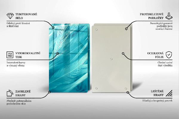 Induction hob cover Delicate feathers