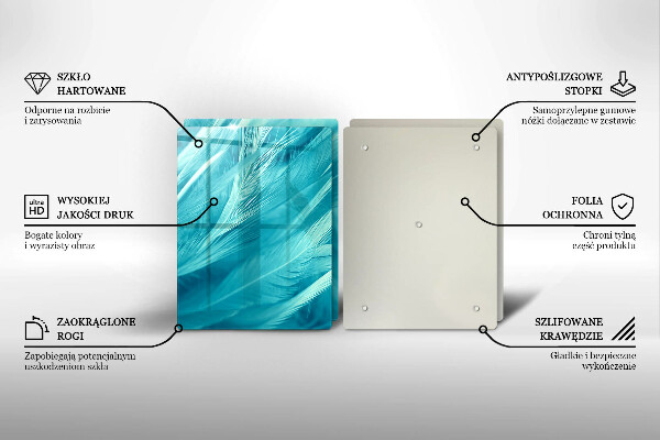 Induction hob cover Delicate feathers