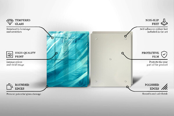 Induction hob cover Delicate feathers