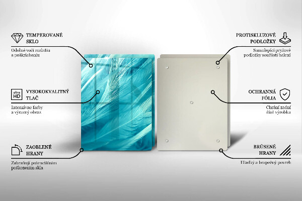 Induction hob cover Delicate feathers