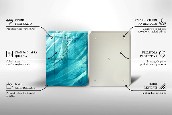 Induction hob cover Delicate feathers